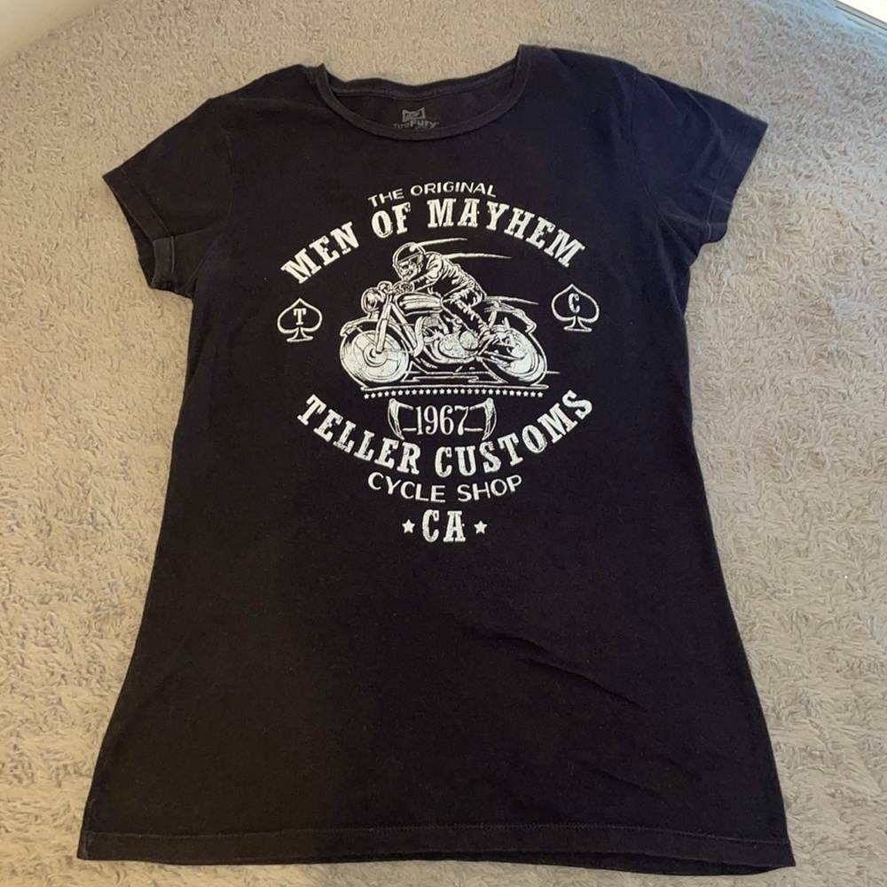 🔮 3/$15!! Women’s  Black Sons of Anarchy Shirt, Large Fitted.